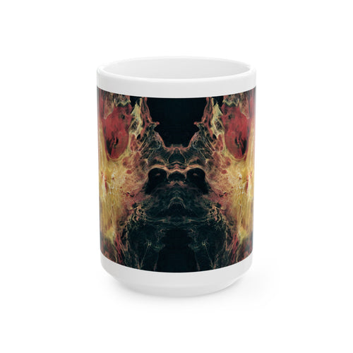 Nebula Flame Ceramic Mug — Abstract Cosmic Smoke Art (11oz, 15oz)